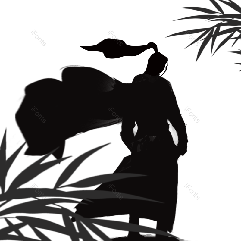 水墨图片,卡通插画元素,人物PNG,水墨人物免抠素材